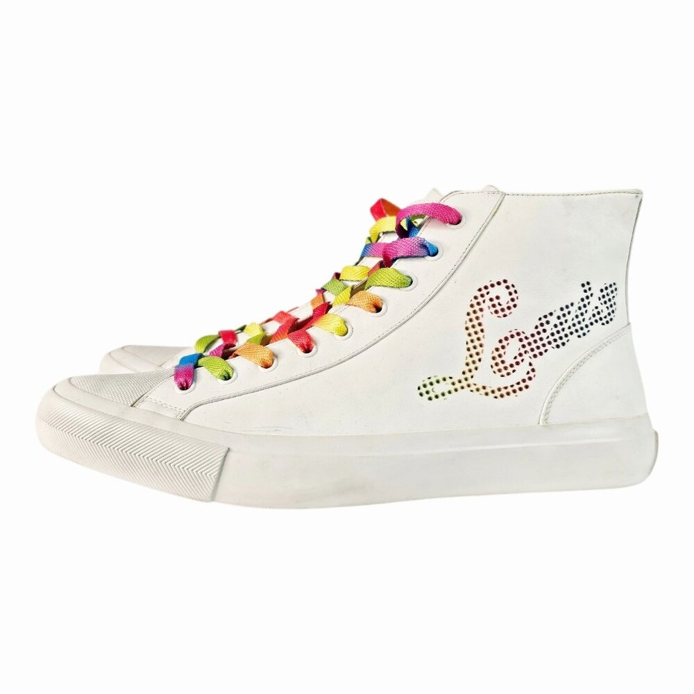 Louis Vuitton Calfskin Tattoo Sneaker Boot Shoes UK 9 US 10 Men White Multicolor